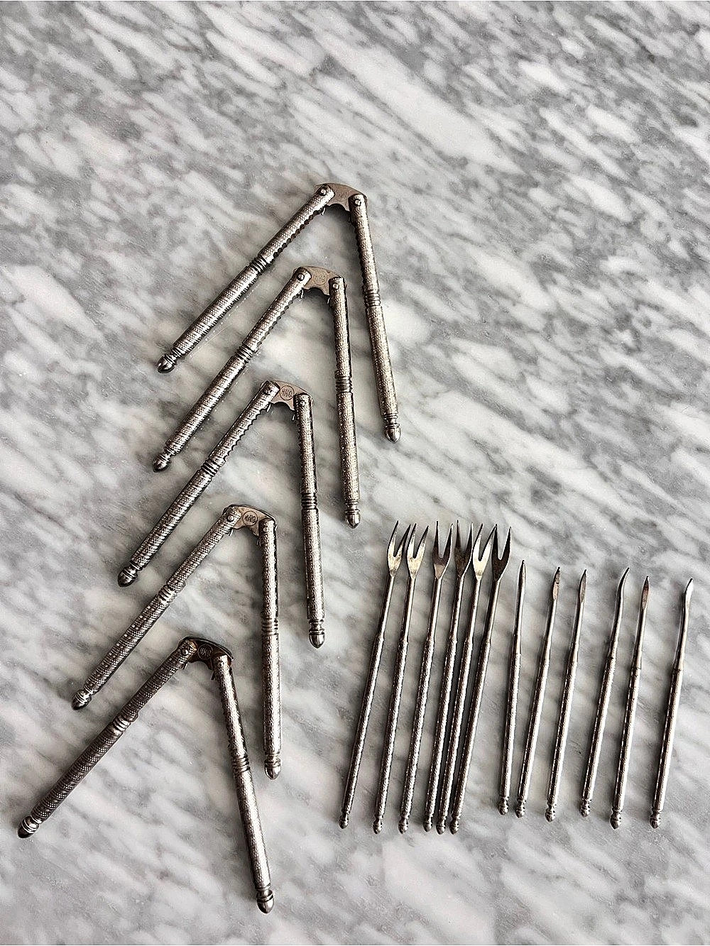 HMQ Vintage Spring-Jointed Cracker and Pick Set